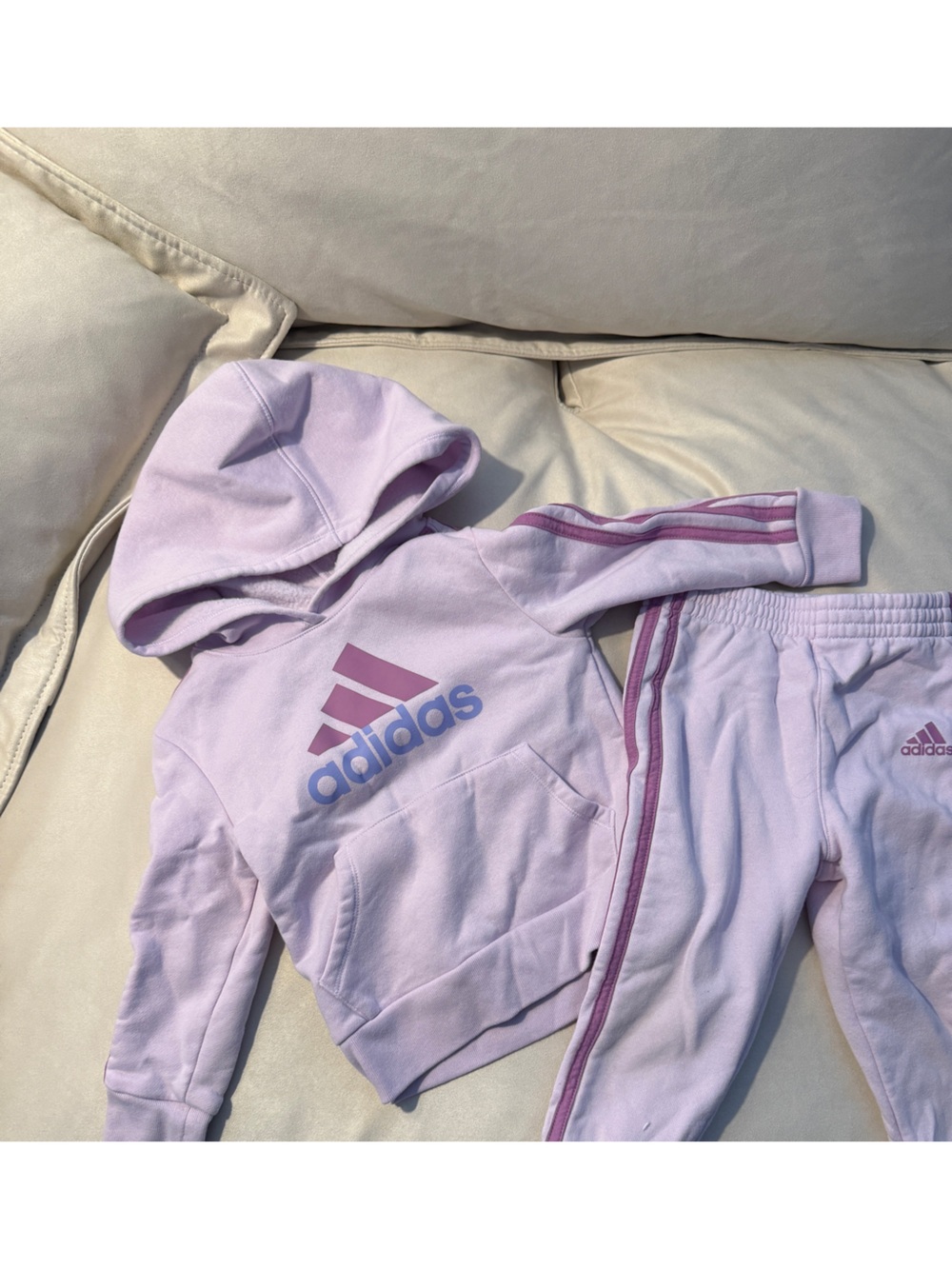 adidas Lavender and Mauve Logo Hoodie & Joggers Set
